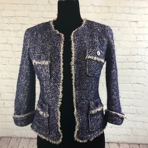 Pre-loved Talbots Women’s Blazer Jacket Navy Multicolored size 2